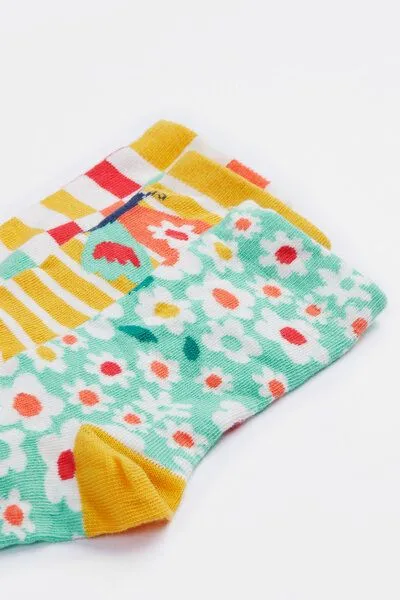 Frugi Frugi Kindersocken in Dreierpack mit Schmetterling – Produktbild 2 von 2
