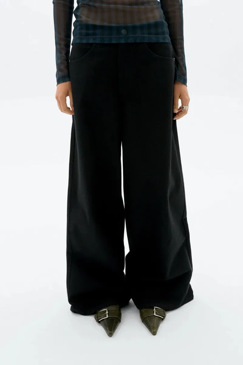 thinking mu Thinking MU Damen vegan Hose Weites Bein Hedda Schwarz, Schwarz, – Produktbild 2 von 2
