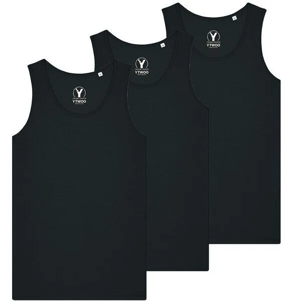 YTWOO YTWOO 3x Regular Herren Tanktop, Schwarz, – Produktbild 1 von 2