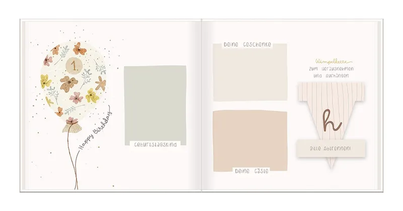 Grafik Werkstatt Fotoalbum Babyalbum mit Stickereien Mein erstes Jahr, Bunt, – Produktbild 3 von 5