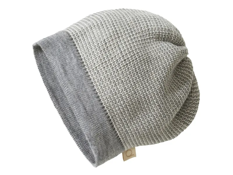 Disana Disana Kinder Mütze Beanie Bio-Merinowolle melange-hellgrau Gr.1 (42-46 cm), Grau, – Produktbild 1 von 2