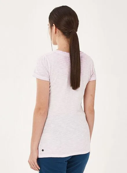 ORGANICATION ORGANICATION Garment Dyed T-Shirt aus Bio-Baumwolle mit Blumen-Print, Lavender, – Produktbild 4 von 4