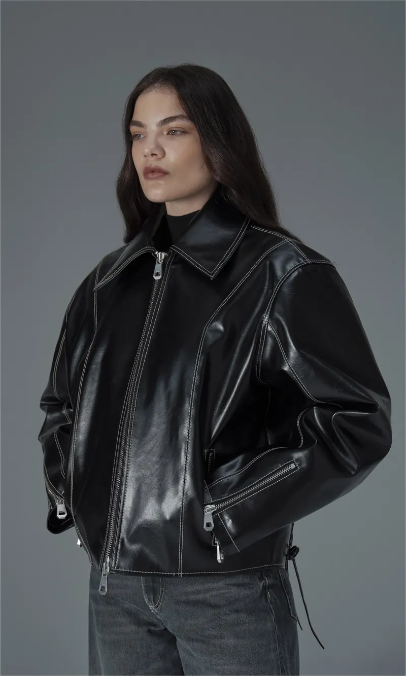 Prev Prev Herren vegan Jacke Robin Schwarz, Schwarz, – Produktbild 1 von 2
