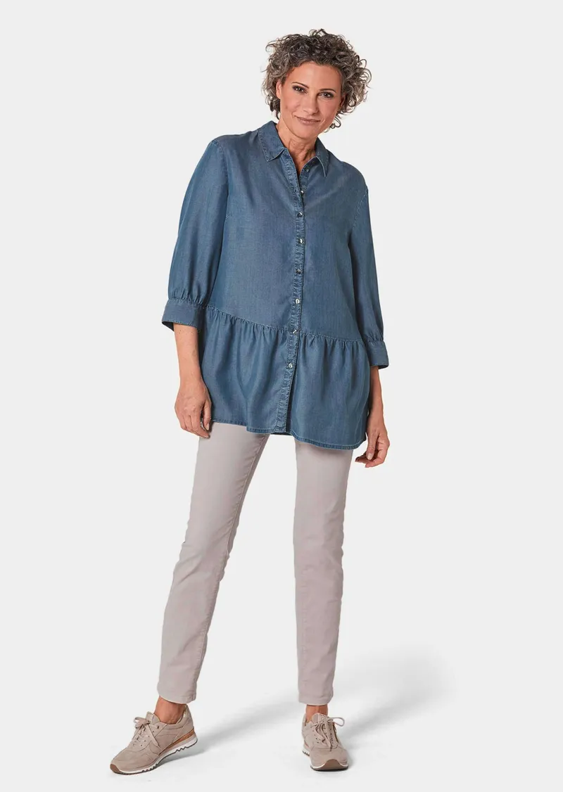 Goldner Locker fallende Tunikabluse aus angenehmer Qualität - blau - Gr. 21 von Goldner Fashion, Blau, – Produktbild 2 von 2