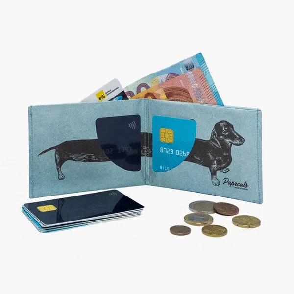 paprcuts paprcuts RFID Portemonnaie, Sausage dog (blau schwarz), – Produktbild 2 von 3
