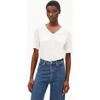 ARMEDANGELS ARMEDANGELS V-NECK Damen T-Shirt aus TENCEL Lyocell Mix, White, – Produktbild 1 von 1