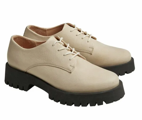 Addition Sustainable Apparel Addition Sustainable Apparel Halbschuhe aus Bio-Leder - Lace all black, Oat (beige), – Produktbild 1 von 4