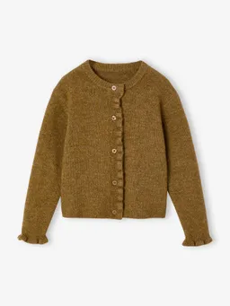 Vertbaudet Strickjacke mit Rüschen Mädchen 42% Recycling-Polyester GRS-zertifiziert – Produktbild 1 von 1
