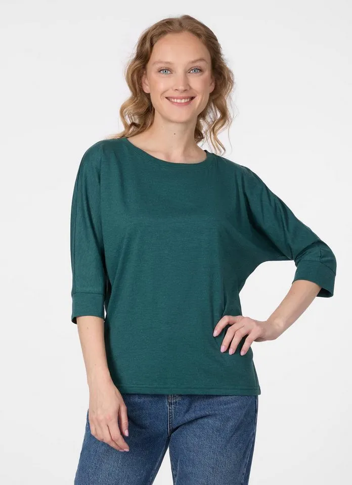 ragwear ragwear 3/4-Arm-Shirt SHIMONA Baumwollmix mit 3/4-Ärmeln und softem Finish, Grün, – Produktbild 1 von 2