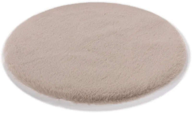 ASTRA Teppich Elda, rund, Höhe: 13 mm, runde Dekofelle im 4 er Set, kuschelweich, Wohnzimmer, Kinderzimmer, Beige, – Produktbild 1 von 3