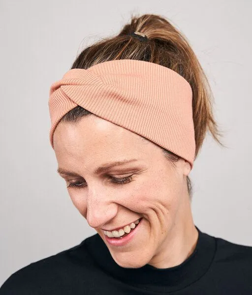 obumi obumi Stirnband Rippe Knot aus Bio Baumwolle, Apricot, – Produktbild 2 von 4