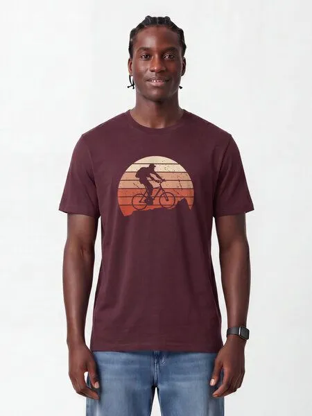 watapparel watapparel T-Shirt Unisex Mountainbike Silhouette, Red brown, – Produktbild 2 von 2