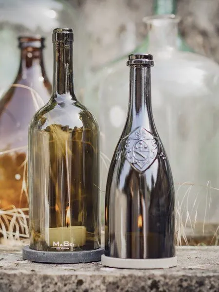 MaBe MaBe Wein Windlicht aus der italienischen Flasche vom Gardasee, Schwarz, – Produktbild 4 von 4
