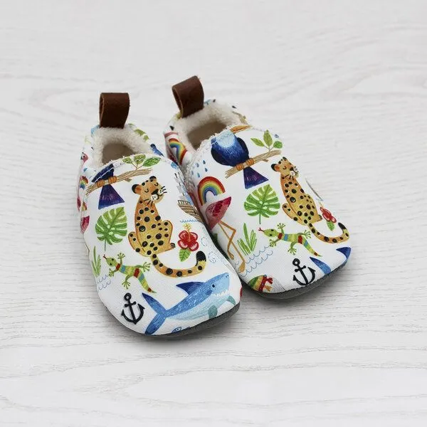 Pololo Pololo Barfuß-Hausschuhe aus Seaqual Yarn, Futter aus Baumwolle (organic) vegan, Tiere, – Produktbild 1 von 4