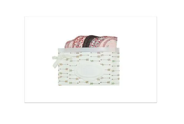 NoWaste Wrapping NoWaste Wrapping Feuchttücher Box waschbar wiederverwendbar Baby ver. Motive, Rosa pfeile, – Produktbild 2 von 2
