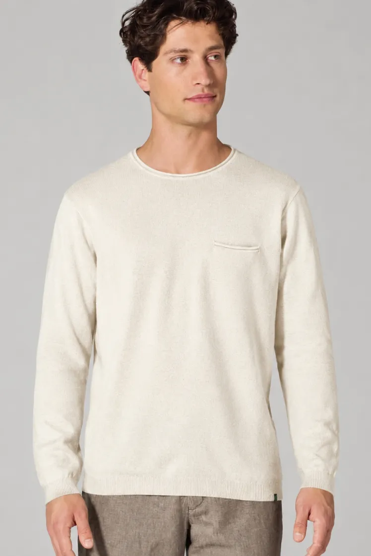 HempAge Hempage Herren vegan Pullover Summer Natural, Weiß, – Produktbild 2 von 2