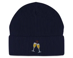 Spreadshirt Beanie Sektgläser Stickerei Fisherman Beanie Bio Mütze (1-St) – Produktbild 1 von 1
