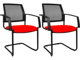 Topstar Topstar Freischwinger "BtoB 20" mit Armlehnen Netzrücken rot, 2 Stk. – Produktbild 1 von 1