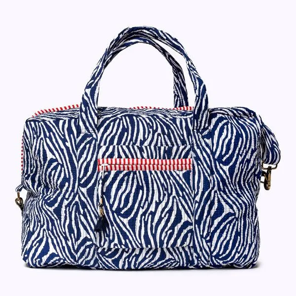 KIKOONI KIKOONI handgefertigte große Reisetasche TRAVELER BAG, Blue zebra, – Produktbild 4 von 4