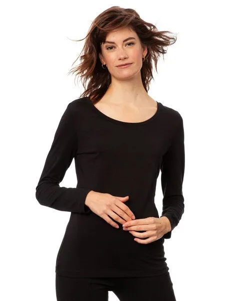 FellHerz FellHerz Damen Longsleeve, Schwarz, – Produktbild 2 von 5