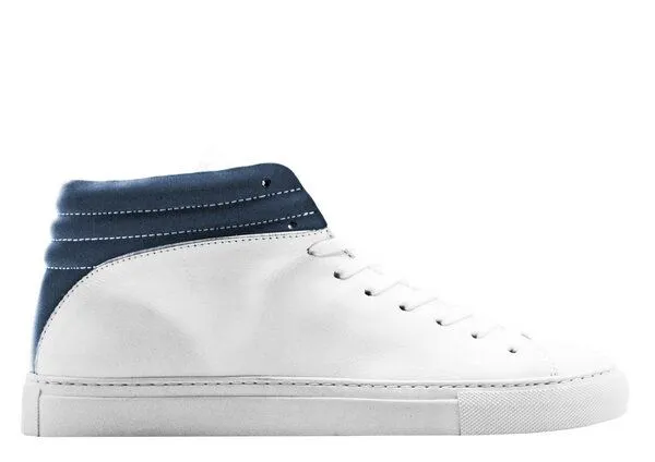 nat-2 hoher Sneaker aus Leder "nat-2 Sleek white navy" in weiß und blau – Produktbild 2 von 4