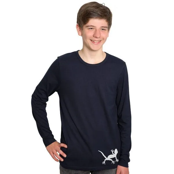 HANDGEDRUCKT HANDGEDRUCKT "Geckos" Männer Longsleeve, Navy, – Produktbild 1 von 3