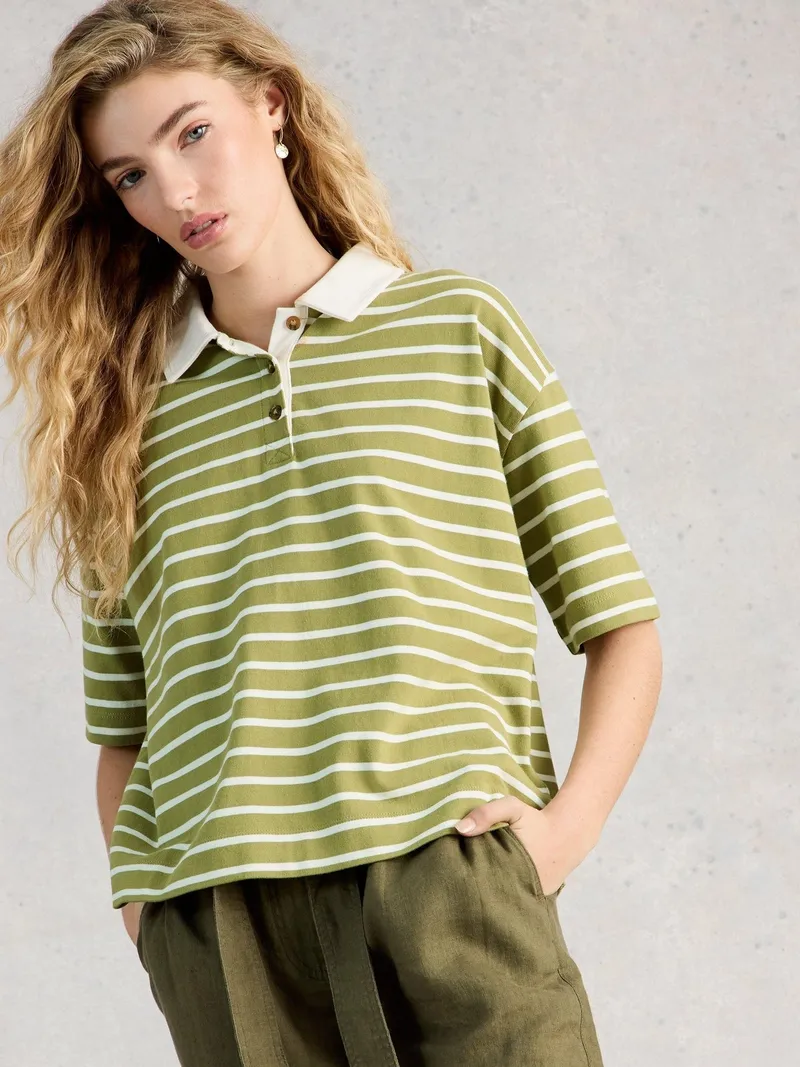 White Stuff Rugby-Shirt Ruby - 48, Grün multi, – Produktbild 1 von 4