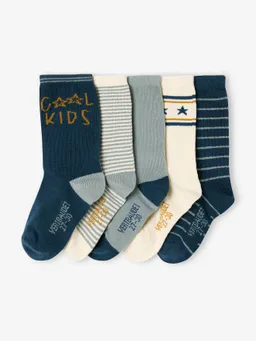 Vertbaudet 5er-Pack Jungen Socken COOL KIDS salbei – Produktbild 1 von 1