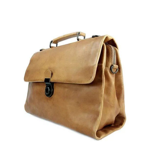 manbefair manbefair Businesstasche Odin Leder, Cognac, – Produktbild 3 von 4