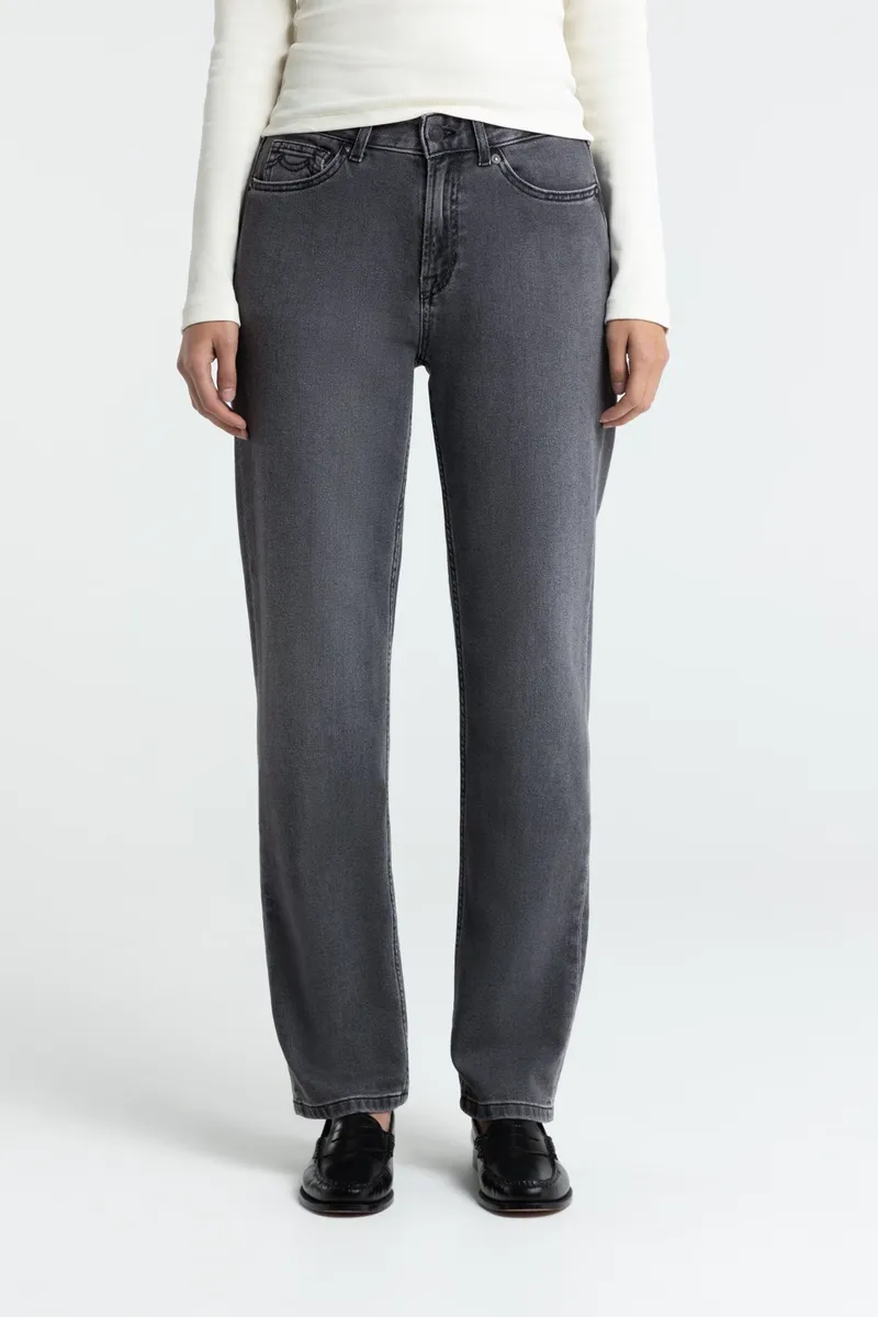 Kings Of Indigo Kings of Indigo Damen vegan Jeans Inoe Mid Rise Straight Leg Grau, Grau, – Produktbild 1 von 2