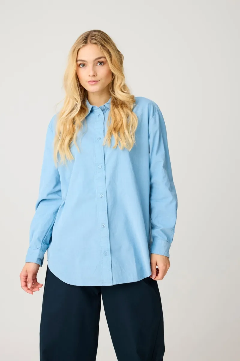 KnowledgeCotton Apparel KnowledgeCotton Apparel Damen vegan Hemd Vega Relaxed Aus Cord Gletschersee Blau, Blau, – Produktbild 2 von 2