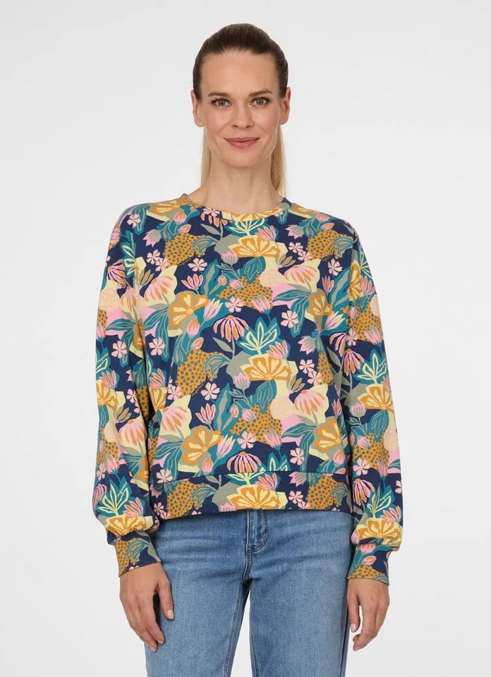 ragwear ragwear Sweatshirt WUSS PRINT mit bedruckter Optik, im casual Stil, aus Baumwolle und Polyester, Blau, – Produktbild 1 von 1