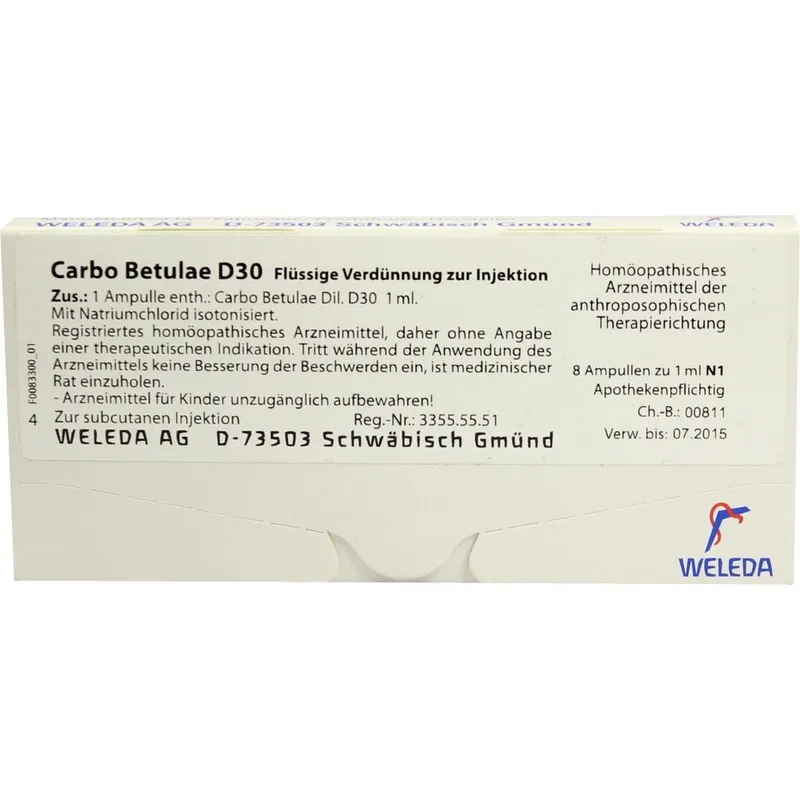 Weleda WELEDA CARBO BETULAE D 30 Ampullen 8X1 ml Ampullen – Produktbild 1 von 1