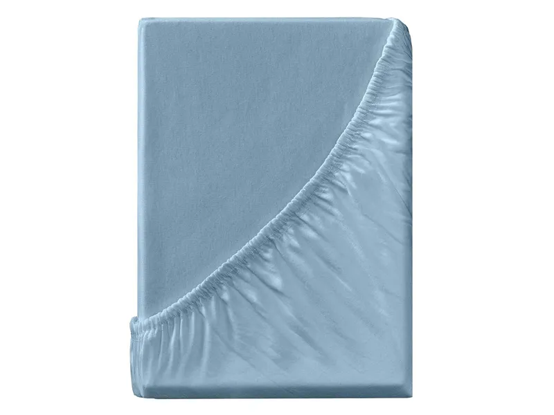 Spannbettlaken "Eco-Jersey-Interlock" aus Bio-Baumwolle 90-100 x 200 cm, aquamarin – Produktbild 1 von 1