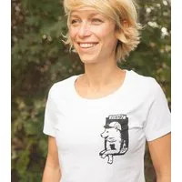 päfjes Husky-Bar mit Schnaps - Brust Motiv - päfjes Fair Wear Frauen T-Shirt - White – Produktbild 1 von 1
