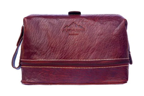 Alpenleder Alpenleder Kulturbeutel LAGO DI COMO, Brandy (braun), – Produktbild 2 von 4