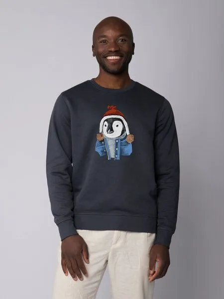 watapparel watapparel Sweatshirt Unisex Pinguin, India ink grey, – Produktbild 2 von 3