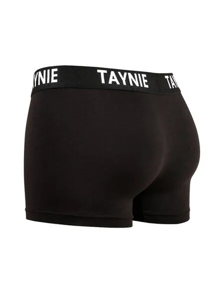 Taynie 2er-Pack schwarz/weiß - Retroshorts - Biozidfrei - Zertifiziert - TAYNIE HERREN BOXERSCHORTS, Schwarz, – Produktbild 3 von 4