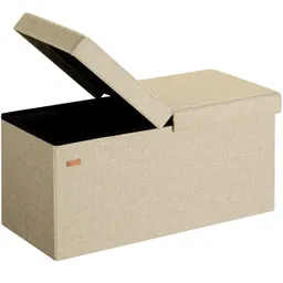 Casaria® Sitzbank Beige 76x38x38cm mit Klappdeckel – Produktbild 1 von 1