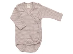 Lilano Lilano Baby Wickelbody Langarm Wolle Seide beere-mauve geringelt Gr.56 – Produktbild 1 von 1