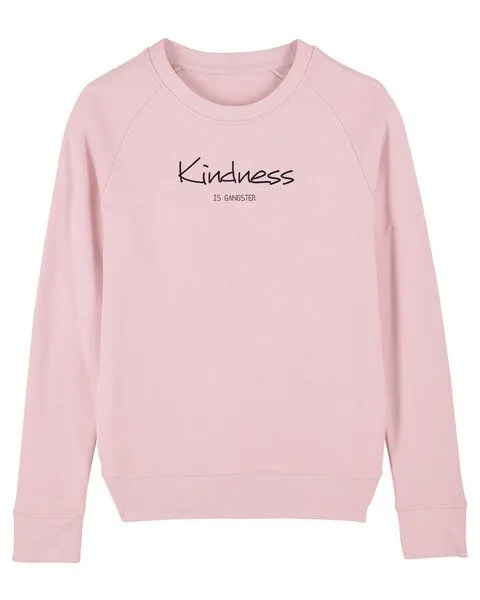 Human Family Human Family Bio Damen Sweatshirt - Feel Kindness - in 4 Farben, Rot-meliert, – Produktbild 2 von 3