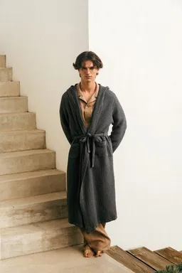 AmourLinen AmourLinen Wabenförmiger Bademantel für Männer – Produktbild 1 von 1
