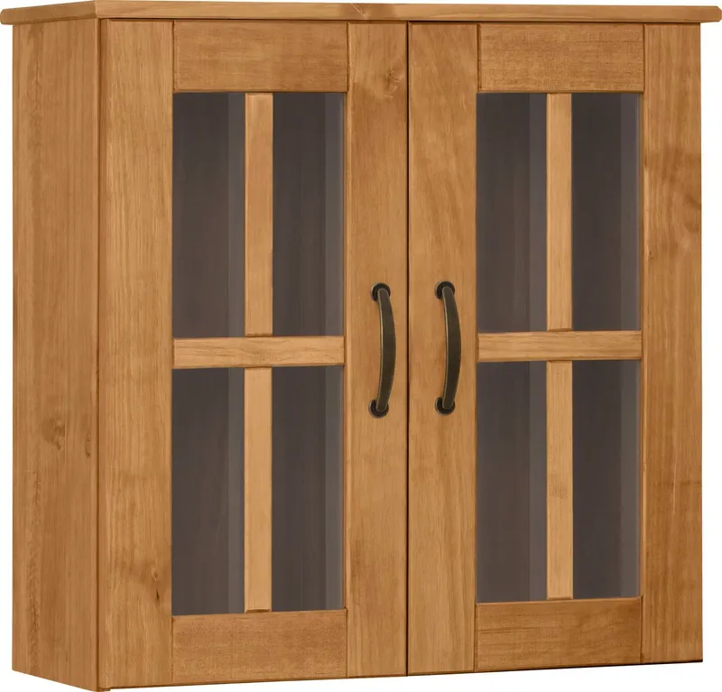 Home affaire Hängeschrank Rodby FSC®-zertifiziertes Massivholz, Griffe Metall, Breite 60cm, Höhe 60cm, Beige, – Produktbild 2 von 5