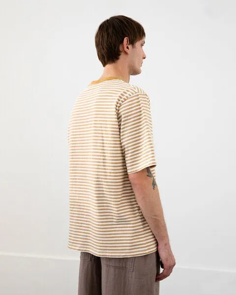 Rotholz Rotholz Gestreiftes T-Shirt Bio Baumwolle, Caramel, – Produktbild 4 von 7