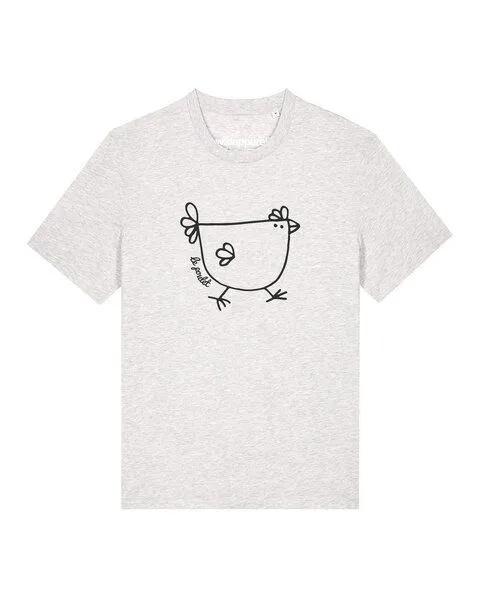 watapparel watapparel T-Shirt Unisex Le poulet - das Huhn, Cool heather grey, – Produktbild 1 von 2