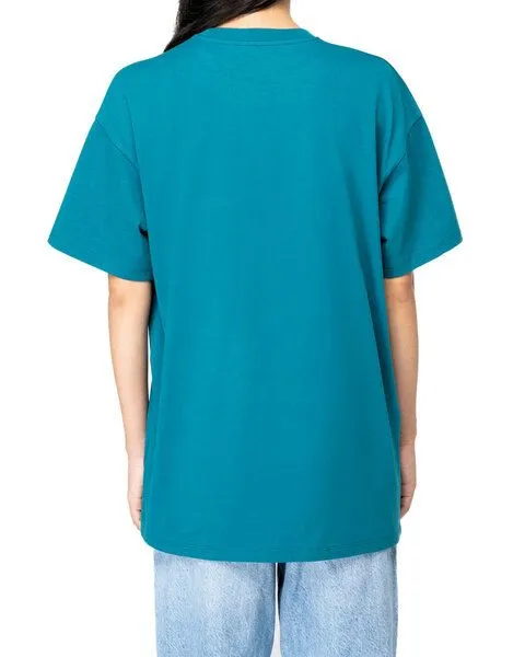 YTWOO YTWOO Unisex-T-Shirt mit hängenden Schultern aus 100% Bio-Baumwolle, Grünblau, – Produktbild 4 von 4