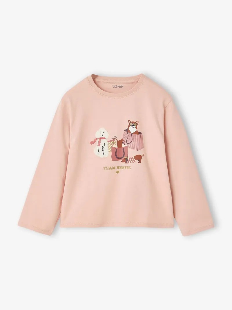 Vertbaudet Shirt Mädchen, Pudrig rosa, – Produktbild 1 von 3