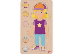 Goki goki Schichtenpuzzle aus Holz, 29-teilig, Mädchen Maße 17,5 x 29,8 x 1,4 cm – Produktbild 1 von 1