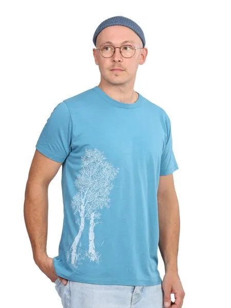 Life-Tree Life-Tree Fairwear Bambus Shirt Men Birke, Blau, – Produktbild 3 von 4