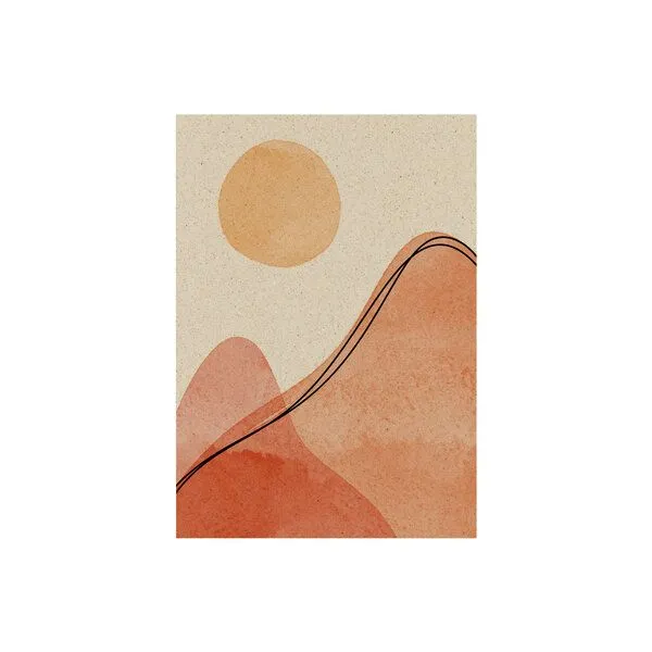 matabooks® matabooks® Minimalistische A6 Postkarte mit Pflanzenmotiv aus nachhaltigem Graspapier, Mountains, – Produktbild 1 von 1